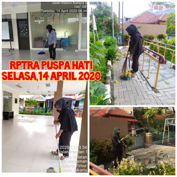 Kegiatan Piket Dan Monitoring Pengelola RPTRA Kelurahan Utan Kayu Selatan 14 April 2020