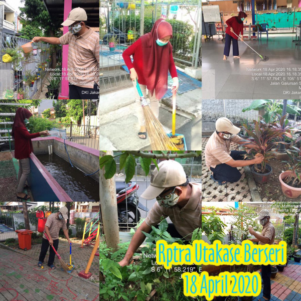 Kegiatan Piket Dan Monitoring Pengelola RPTRA Kelurahan Utan Kayu Selatan 18 April 2020