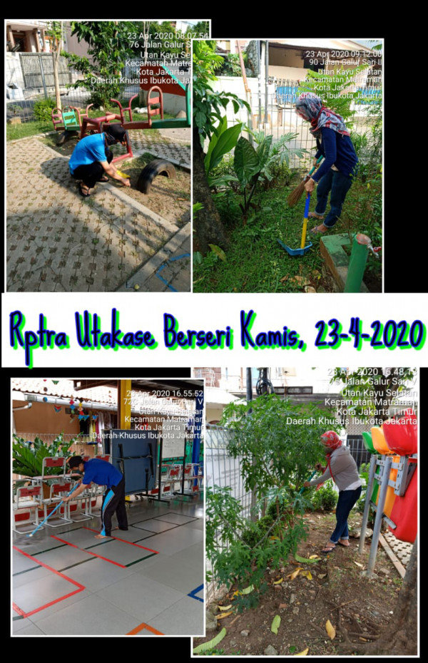 Kegiatan Piket Dan Monitoring Pengelola RPTRA Kelurahan Utan Kayu Selatan 23 April 2020