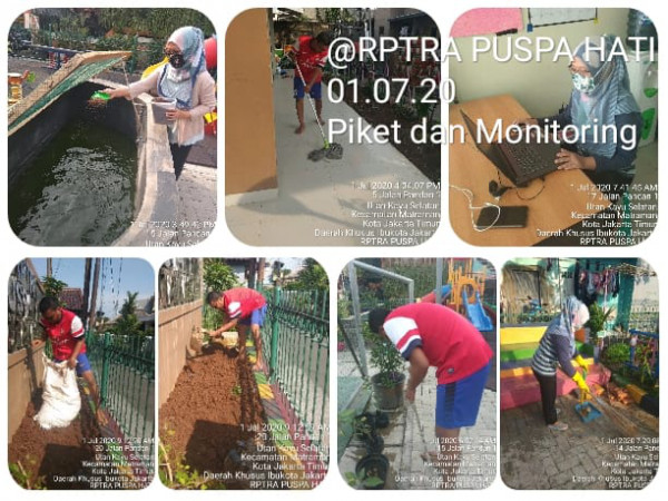 Kegiatan Piket Dan Monitoring Pengelola RPTRA Kelurahan Utan Kayu Selatan 1 Juli 2020