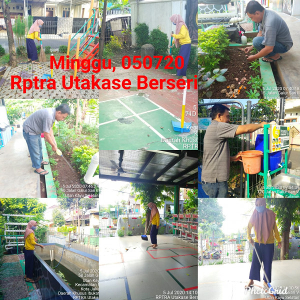 Kegiatan Piket dan Monitoring Pengelola RPTRA Kelurahan Utan Kayu Selatan 5 Juli 2020