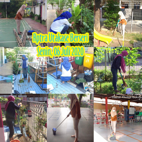 Kegiatan Piket dan Monitoring Pengelola RPTRA Kelurahan Utan Kayu Selatan 6 Juli 2020