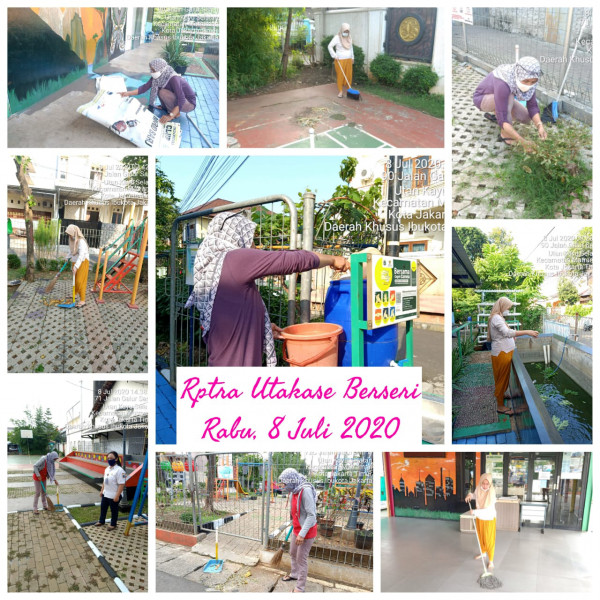 Kegiatan Piket dan Monitoring Pengelola RPTRA Kelurahan Utan Kayu Selatan 8 Juli 2020
