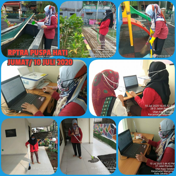 Kegiatan Piket dan Monitoring Pengelola RPTRA Kelurahan Utan Kayu Selatan 10 Juli 2020