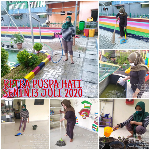 Kegiatan Piket dan Monitoring Pengelola RPTRA Kelurahan Utan Kayu Selatan 13 Juli 2020