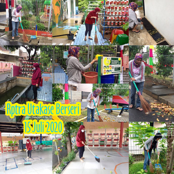 Kegiatan Piket dan Monitoring Pengelola RPTRA Kelurahan Utan Kayu Selatan 15 Juli 2020