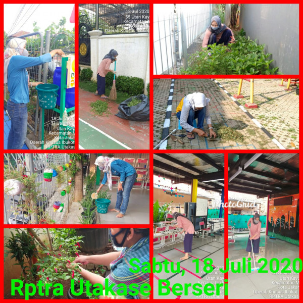 Kegiatan Piket dan Monitoring Pengelola RPTRA Kelurahan Utan Kayu Selatan 18 Juli 2020