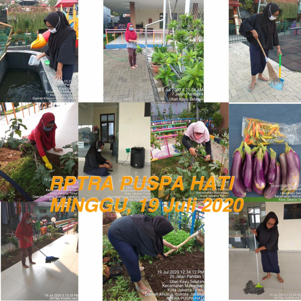 Kegiatan Piket dan Monitoring Pengelola RPTRA Kelurahan Utan Kayu Selatan 19 Juli 2020