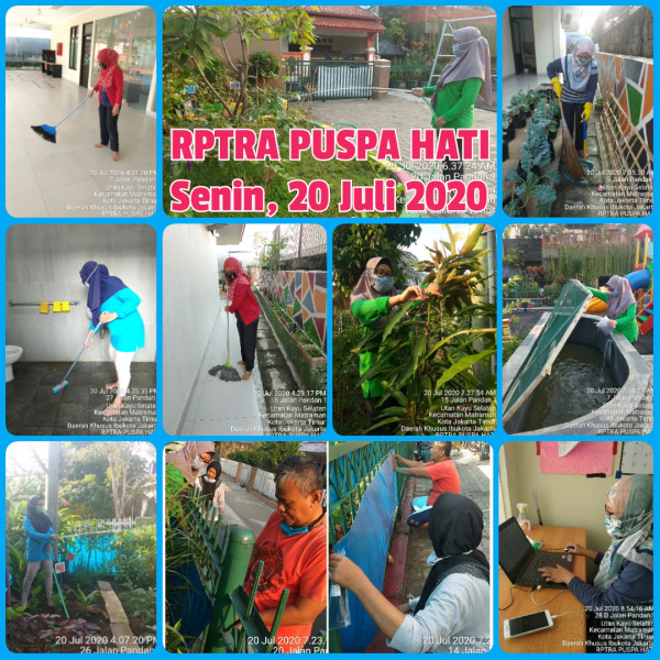 Kegiatan Piket dan Monitoring Pengelola RPTRA Kelurahan Utan Kayu Selatan 20 Juli