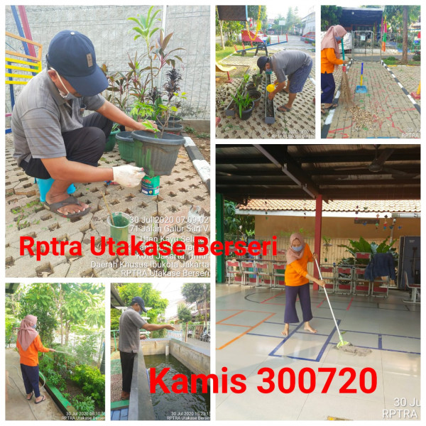 Kegiatan Piket dan Monitoring Pengelola RPTRA Kelurahan Utan Kayu Selatan 30 Juli 2020