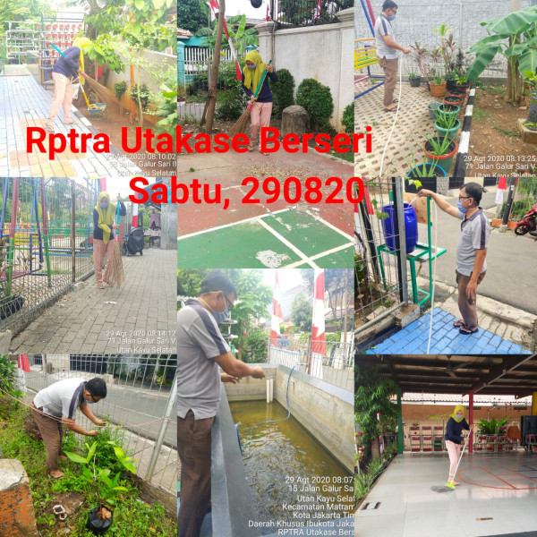 Kegiatan Piket dan Monitoring Pengelola Rptra Kelurahan Utan Kayu Selatan 29 Agustus 2020