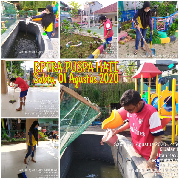 Kegiatan Piket dan Monitoring Pengelola Rptra Kelurahan Utan Kayu Selatan 01 Agustus 2020