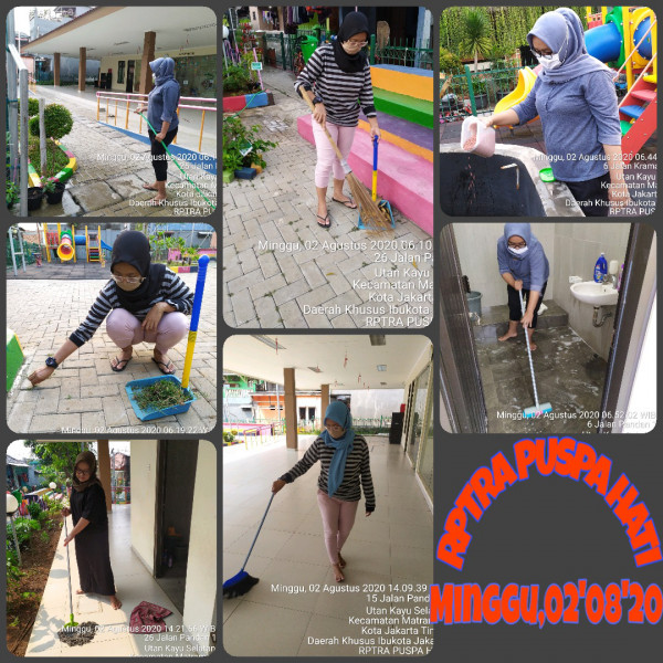 Kegiatan Piket dan Monitoring Pengelola Rptra Kelurahan Utan Kayu Selatan 02 Agustus 2020