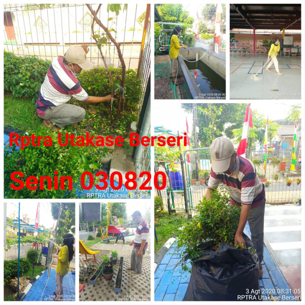 Kegiatan Piket dan Monitoring Pengelola Rptra Kelurahan Utan Kayu Selatan 03 Agustus 2020