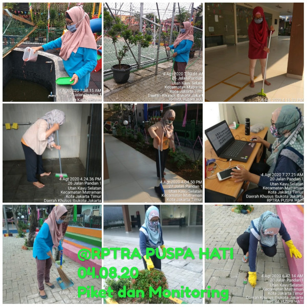 Kegiatan Piket dan Monitoring Pengelola Rptra Kelurahan Utan Kayu Selatan 04  Agustus 2020