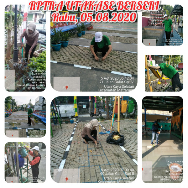 Kegiatan Piket dan Monitoring Pengelola Rptra Kelurahan Utan Kayu Selatan 05  Agustus 2020