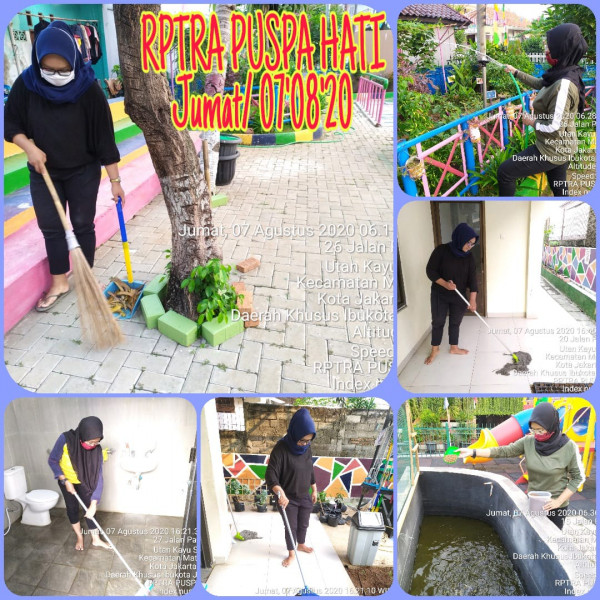 Kegiatan Piket dan Monitoring Pengelola Rptra Kelurahan Utan Kayu Selatan 07 Agustus 2020