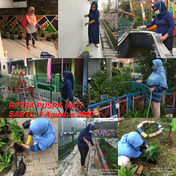 Kegiatan Piket dan Monitoring Pengelola Rptra Kelurahan Utan Kayu Selatan 08 Agustus 2020