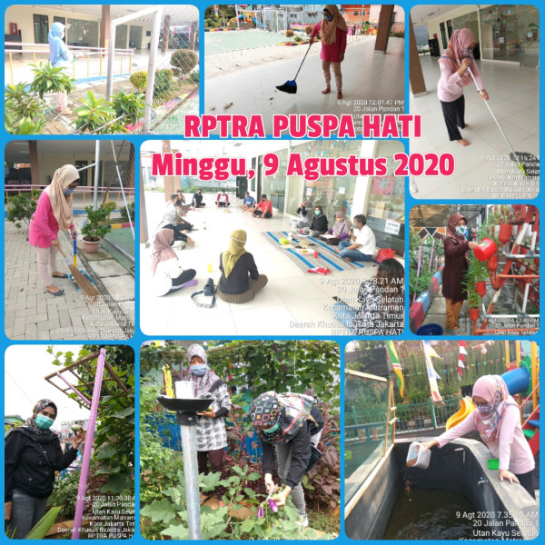 Kegiatan Piket dan Monitoring Pengelola Rptra Kelurahan Utan Kayu Selatan 09 Agustus 2020