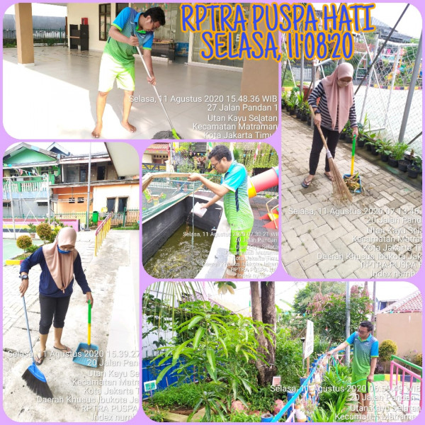 Kegiatan Piket dan Monitoring Pengelola Rptra Kelurahan Utan Kayu Selatan 11 Agustus 2020