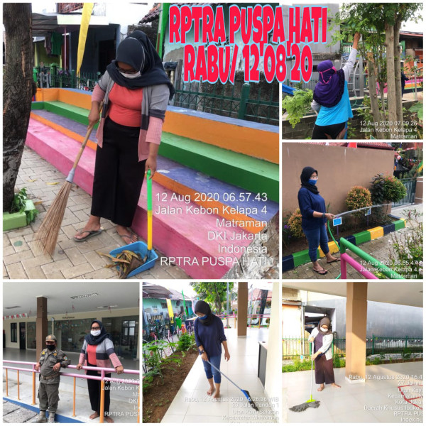 Kegiatan Piket dan Monitoring Pengelola Rptra Kelurahan Utan Kayu Selatan 12 Agustus 2020