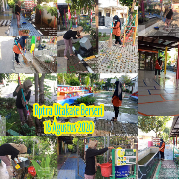 Kegiatan Piket dan Monitoring Pengelola Rptra Kelurahan Utan Kayu Selatan 16 Agustus 2020