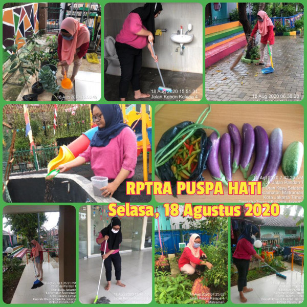 Kegiatan Piket dan Monitoring Pengelola Rptra Kelurahan Utan Kayu Selatan 18 Agustus 2020