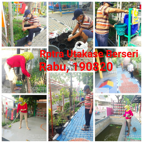 Kegiatan Piket dan Monitoring Pengelola Rptra Kelurahan Utan Kayu Selatan 19 Agustus 2020