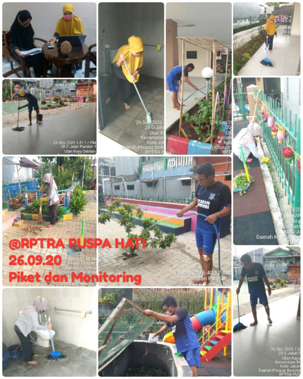 Kegiatan Piket dan Monitoring Pengelola Rptra Kelurahan Utan Kayu Selatan