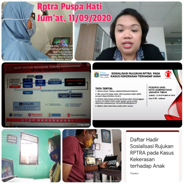Kegiatan Webinar Zoom Meeting Pengelola Rptra Kel. Utan Kayu Selatan dengan tema 
