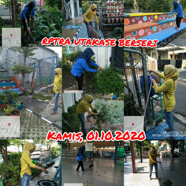 Kegiatan Piket dan Monitoring Pengelola Rptra Kelurahan Utan Kayu Selatan 1 Oktober 2020