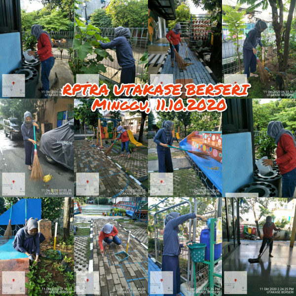 Kegiatan Piket dan Monitoring Pengelola Rptra Kelurahan Utan Kayu Selatan 11 Oktober 2020
