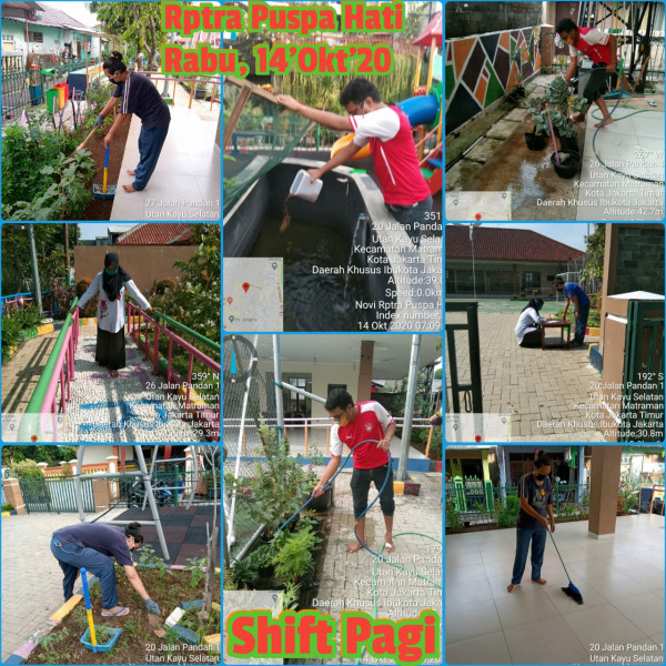Kegiatan Piket dan Monitoring Pengelola Rptra Kelurahan Utan Kayu Selatan 14 Oktober 2020
