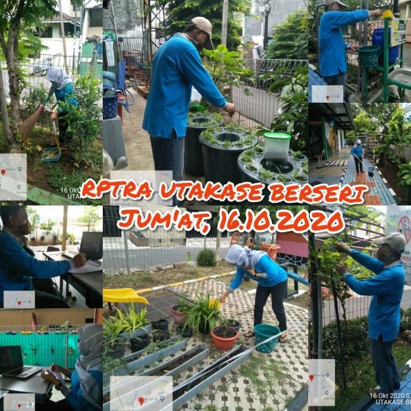 Kegiatan Piket dan Monitoring Pengelola Rptra Kelurahan Utan Kayu Selatan 16 Oktober 2020