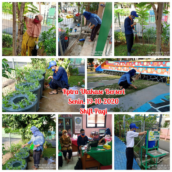 Kegiatan Piket dan Monitoring Pengelola Rptra Kelurahan Utan Kayu Selatan 19 Oktober 2020