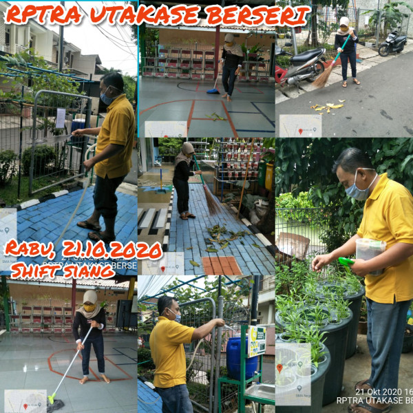 Kegiatan Piket dan Monitoring Pengelola Rptra Kelurahan Utan Kayu Selatan 21 Oktober 2020