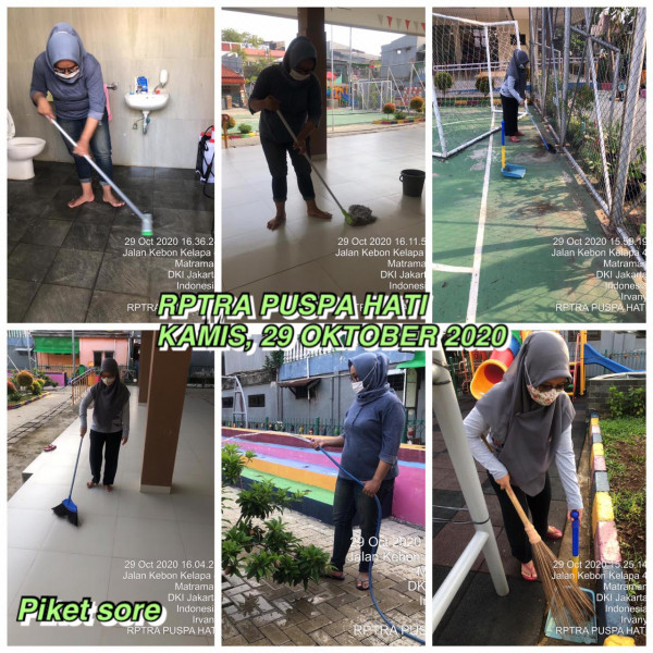 Kegiatan Piket dan Monitoring Pengelola Rptra Kelurahan Utan Kayu Selatan 29 Oktober 2020