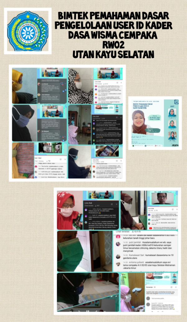 Bimtek Pemahaman Dasar Pengelolaan User ID Kader Dasawisma RW 02 Kelurahan Utan Kayu Selatan