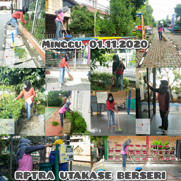 Kegiatan piket dan monitoring pengelola Rptra kelurahan Utan Kayu Selatan 01 November 2020