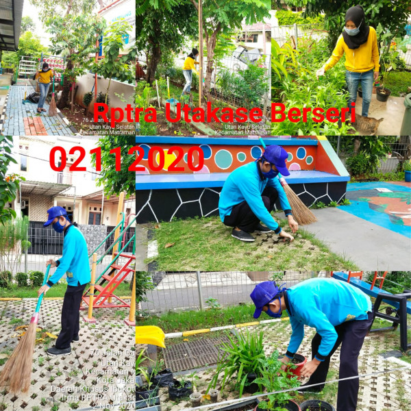 Kegiatan Piket dan Monitoring pengelola Rptra kelurahan Utan Kayu Selatan 02 November 2020