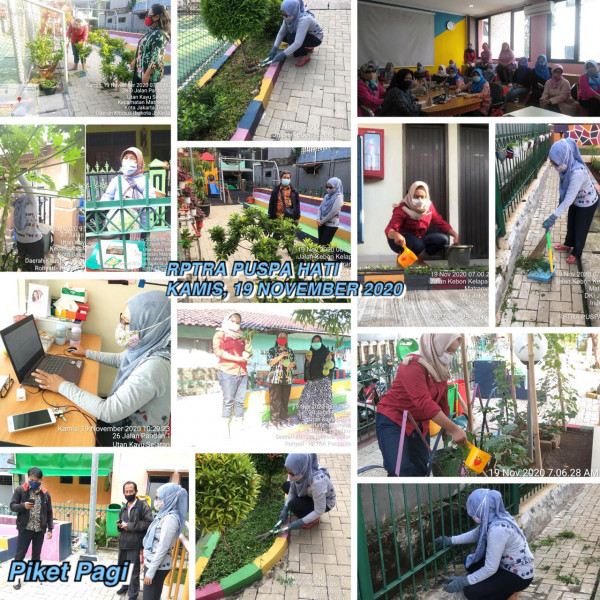 Kegiatan Piket dan Monitoring pengelola Rptra kelurahan Utan Kayu Selatan 19  November 2020