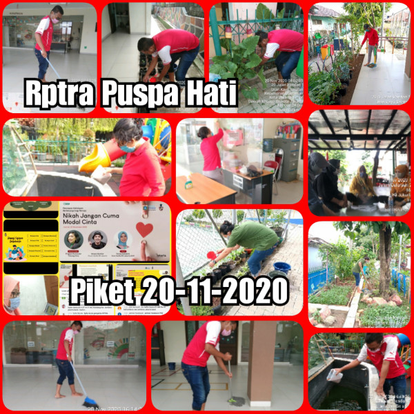 Kegiatan Piket dan Monitoring pengelola Rptra kelurahan Utan Kayu Selatan 20 November 2020