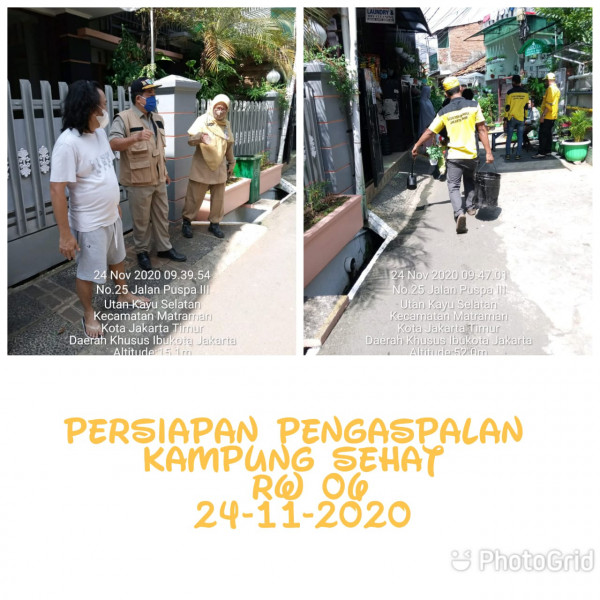 Persiapan Pengaspalan Kampung Sehat Kelurahan Utan Kayu Selatan