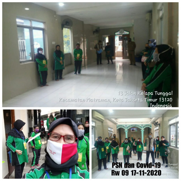 Koar-koar PSN dan covid -19 Masjid Al Huda Bersama Staff Kesra Kel Utan Kayu Selatan