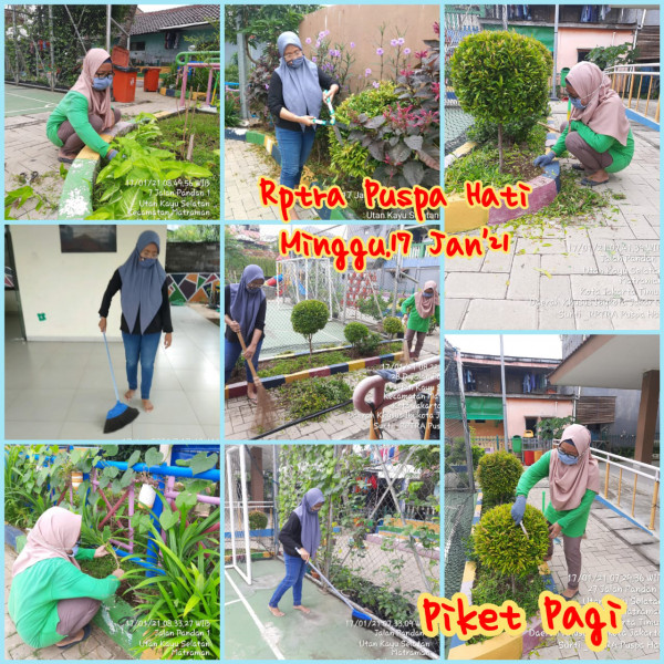 Kegiatan Piket dan Monitoring Pengelola RPTRA Kelurahan Utan Kayu Selatan 17 Januari 2021