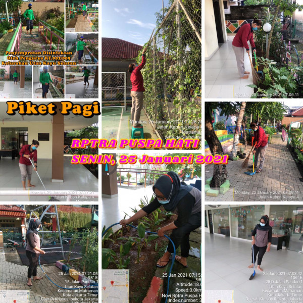 Kegiatan Piket dan Monitoring Pengelola RPTRA Kelurahan Utan Kayu Selatan 25 Januari 2021