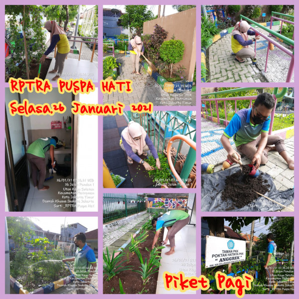 Kegiatan Piket dan Monitoring Pengelola RPTRA Kelurahan Utan Kayu Selatan 26 Januari 2021