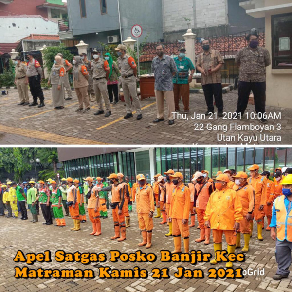 Pelaksanaan Apel Satgas Banjir Kecamatan Matraman