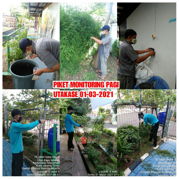 Kegiatan Piket dan Monitoring Pengelola RPTRA Kelurahan Utan Kayu Selatan  1 Maret 2021
