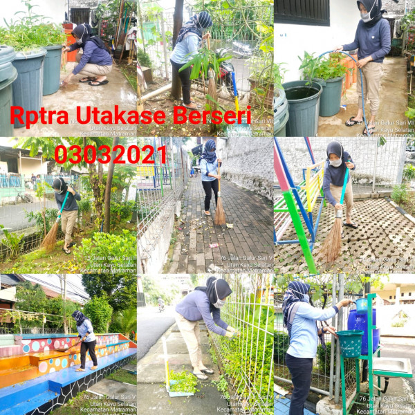 Kegiatan Piket dan Monitoring Pengelola RPTRA Kelurahan Utan Kayu Selatan 3 Maret 2021